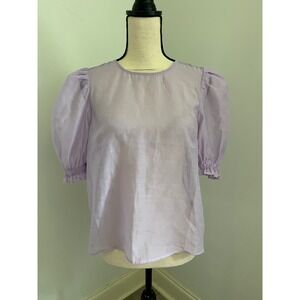 Lavender Sheer Puff Sleeve Blouse Small Purple H&M Romantic Fairycore Feminine